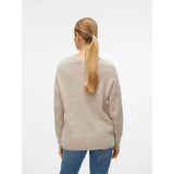 Vero Moda VMCREWLEFILE Knitted Pullover In Birch