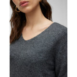 Vero Moda VMCREWLEFILE Pullover In Medium Grey