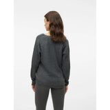 Vero Moda VMCREWLEFILE Pullover In Medium Grey