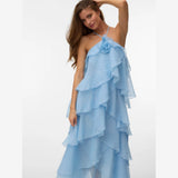 Vero Moda VMDELILAH Long Dress In Cashmere Blue