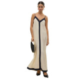 Vero Moda VMDENISE Singlet Ankle Dress In Birch Black