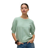 Vero Moda Vmdoffy Knitted Pullover In Birds Egg Green
