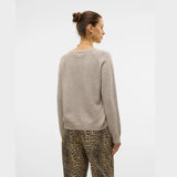 Vero Moda VMDOFFYSHINE Pullover In Brown / Silver Mink
