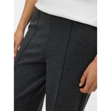 Vero Moda VMEVA High Rise Trousers In Dark Grey Melange