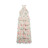 Vero Moda VMFELICIA Halter Ruffle Maxi Dress In Peony