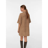 Vero Moda Vmfenja 2/4 Short Corduroy Dress In Silver Mink