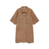 Vero Moda Vmfenja 2/4 Short Corduroy Dress In Silver Mink