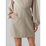 Vero Moda Vmfortuneallison High Waist Short Skirt In Silver Mink