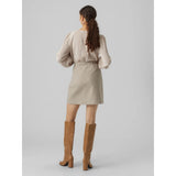 Vero Moda Vmfortuneallison High Waist Short Skirt In Silver Mink