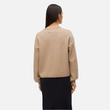 Vero Moda VMGOLD Knit Cardigan In Brown / Silver Mink