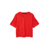 Vero Moda VMGOLD SS O-NECK ONE BUTTON CARDIGAN In Fiery Red