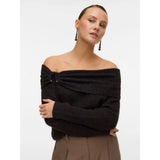 Vero Moda Vmlovely Knitted Pullover In Chocolate