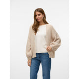Vero Moda VMMAYBE Open Cardigan In Oatmeal