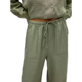 Vero Moda VMMELANEY High Waist Trousers In Green