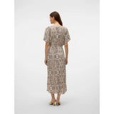 Vero Moda VMMENNY Kaftan Dress In Oatmeal
