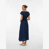 Vero Moda VMNELLIE V-neck Long Dress In Navy