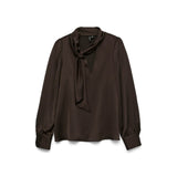 Vero Moda Vmnini Cia Bow Top In Chocolate