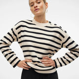 Vero Moda Vmsaba Pullover In Black Stripe