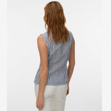 Vero Moda VMSELMA Waistcoat In Navy Stripe