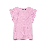 Vero Moda VMTASSA Frill Top In BonBon