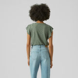 Vero Moda VMTASSA Frill Top In Laurel Wreath