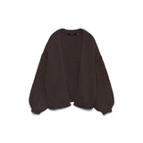 VMMAYBE Open Knit Cardigan In Chocolate Torte