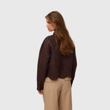 Vero Moda VMKATHY Lace Cut Shirt In Chocolate Torte