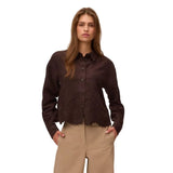 Vero Moda VMKATHY Lace Cut Shirt In Chocolate Torte