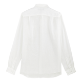 Vilebrequin Caroubis 100% Linen Men Long Sleeve Shirt Solid White