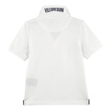 Vilebrequin Cotton Pique Boys Polo Shirt Solid In White