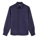 Vilebrequin Long Sleeve Linen Shirt in Navy