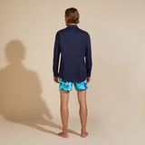 Vilebrequin Long Sleeve Linen Shirt in Navy