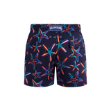 Vilebrequin Men Stretch Short Swim Shorts Disco Stars In Blue