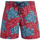 Vilebrequin Men Swim Shorts Turtles Sequins in Merlot