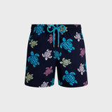 Vilebrequin Stretch Short Swim Shorts Ronde des Tortues In Navy