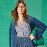 White Stuff Annie Printed Shirt in Blue Print
