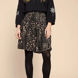 White Stuff Ari Eco Vero Skirt in Black Multi
