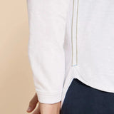 White Stuff Clara Long Sleeve Tee in Brillant White