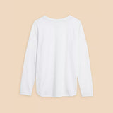 White Stuff Clara Long Sleeve Tee in Brillant White