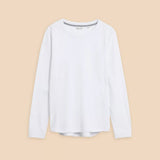 White Stuff Clara Long Sleeve Tee in Brillant White