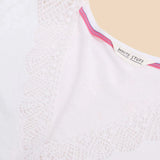 White Stuff Ellie Linen Blend Lace Tee in Brilliant White