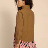White Stuff Cotton Jacket in Khaki Green
