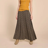 White Stuff Jada Eco Vero Skirt in Black Print