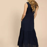 White Stuff Keira Maxi Jersey Dress in Dark Navy