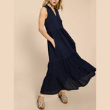 White Stuff Keira Maxi Jersey Dress in Dark Navy