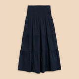 White Stuff Marissa Broderie Maxi Skirt in Dark Navy