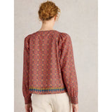 White Stuff Abigail Embroidered Top In Pink Multi