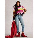 White Stuff Alice Abstract Jumper In Pink Multi