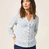White Stuff Annie Print Jersey Shirt White