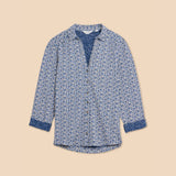 White Stuff Annie Printed Shirt in Blue Print
